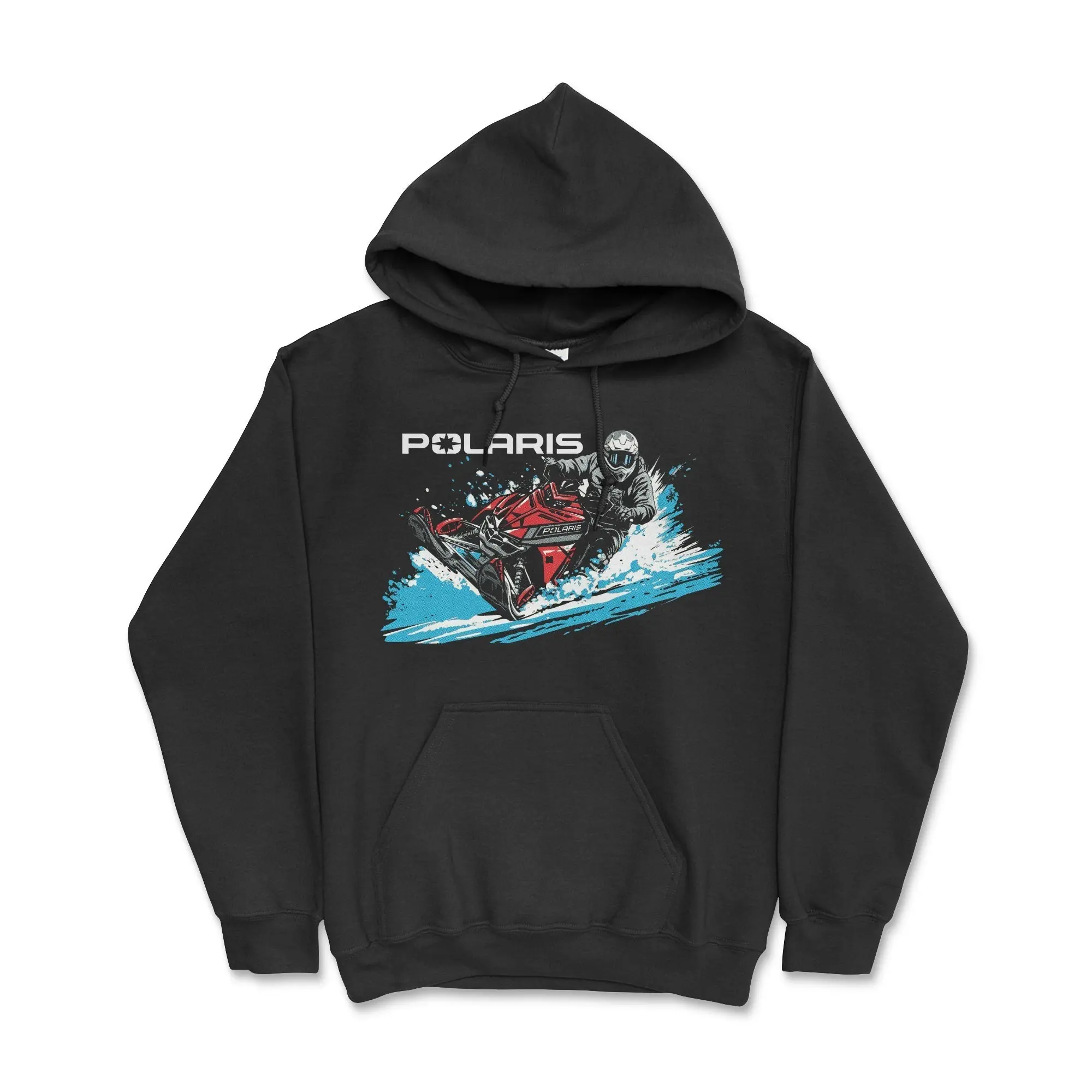 Polaris Snowmobile Hoodie - Versatile Winter Wear with Hood and Front Pocket for Enhanced Comfort Casual Fabric