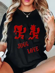 100% Cotton Unisex Hers Juggalette ICP Whoop Whoop Jugg Love Vibrantly Colors T-Shirt