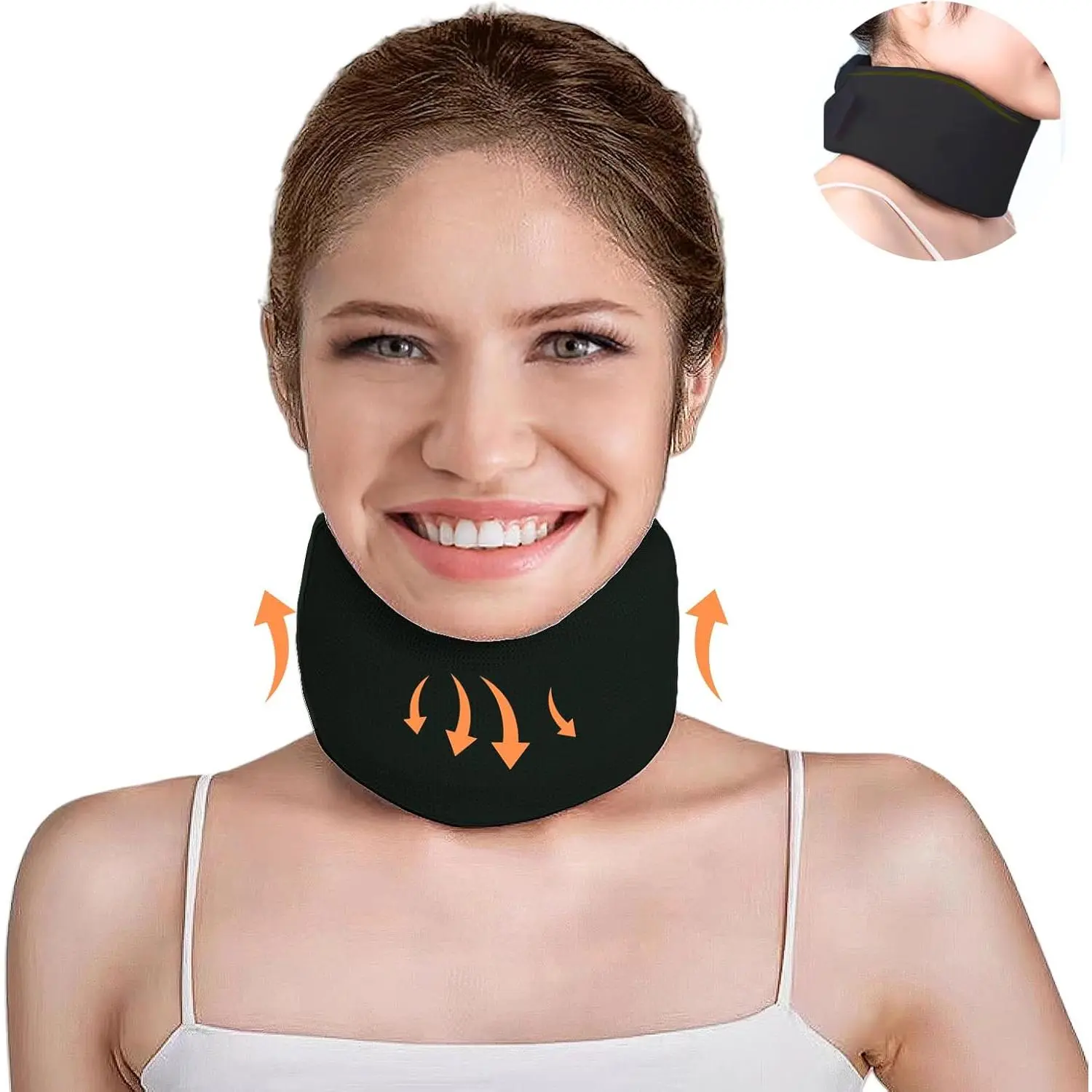 Neck Brace Cervical Collar,Soft Neck Support Relief Pain & Pressure in Spine for Women & Men,Adjustable Cervical Collar for Sleeping,Travelling,Office (L-19.3"X3.5")
