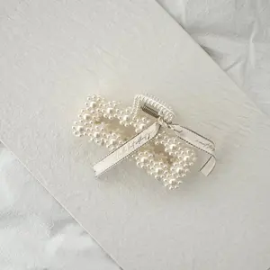 Pearl Hair Clips with Ribbon by Elegant Hair Accessories