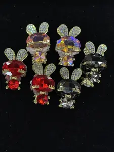 (403-405) 3PCS Rhinestone Bunny Charms | Cute Rabbit Pendant for DIY Jewelry