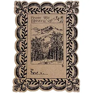 Mountain Forest Bookplate Stickers Gift for Bibliophile Book Labels Set of 20