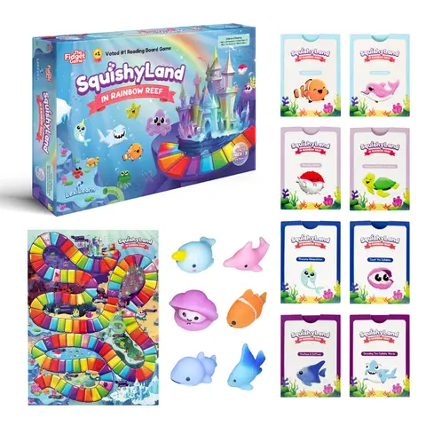 Squishyland - Foundational Reading Board Game for Kids, Grades Pre-K-2, Ages 3+, Builds Phonological & Phonemic Awareness, Best-Selling Game, 2-6 Players