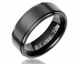 I Love You Engraved Titanium Steel Men's Ring - Durable Hypoallergenic Men's Accessory, Ideal Father's Day, Anniversary Gift for Him, Men's Accessories, Mens Gifts