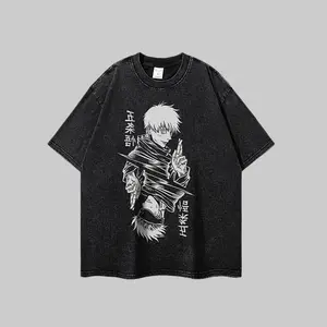 Vintage Washed Jujutsu Kaisen Satoru Gojo Graphic T-Shirt, Oversized Streetwear Tee