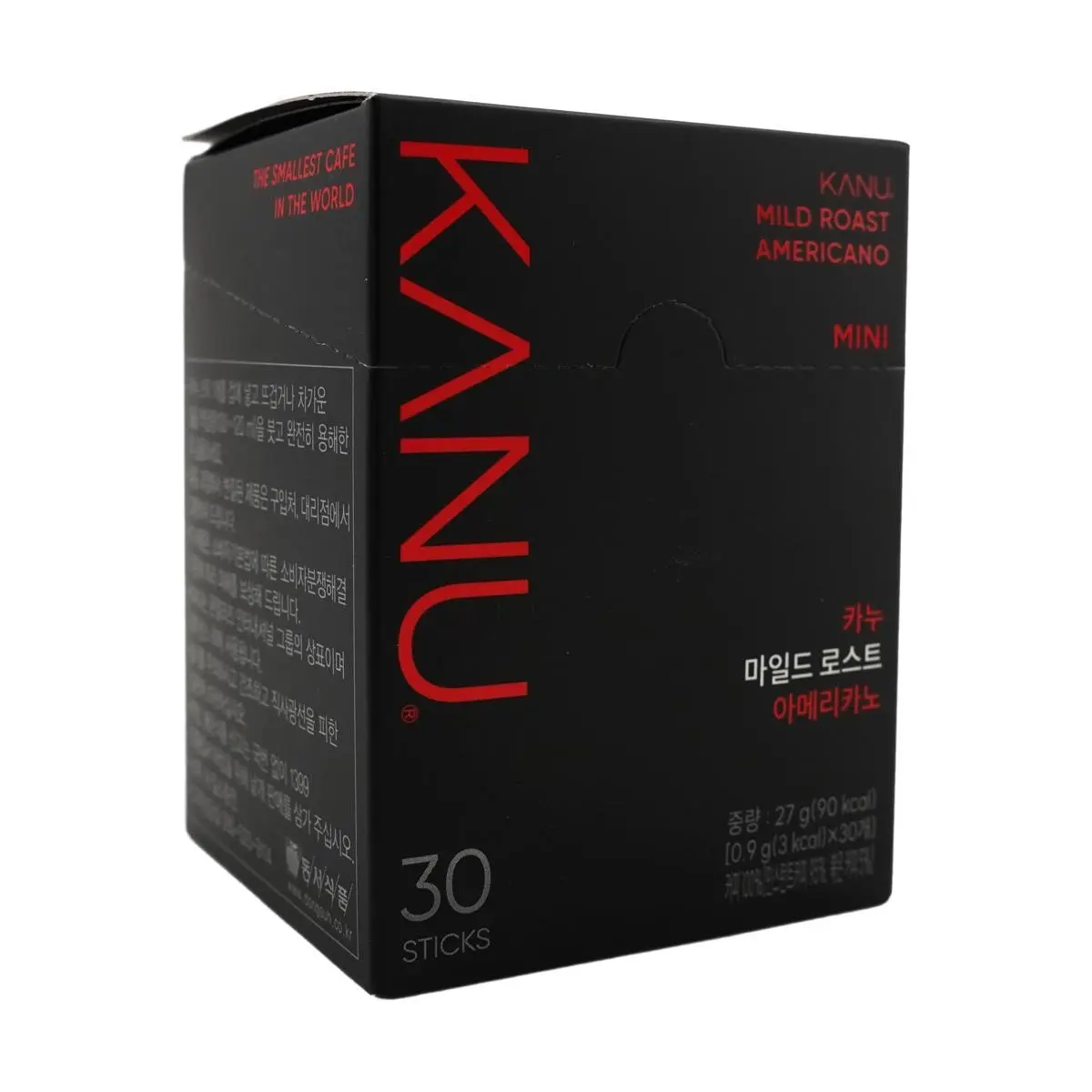 KANU Americano Coffee Sticks - Medium Roast, 30 Mini Sticks (27g) - Korean Instant Black Coffee, Popularized by "Hospital Playlist" & Gong Yoo