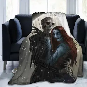 Nightmare Before Christmas Anime Blanket 3D Printed Flannel Throw Blanket Lightweight Warm Blankets Living Room Sofa Bedding-60"x50"