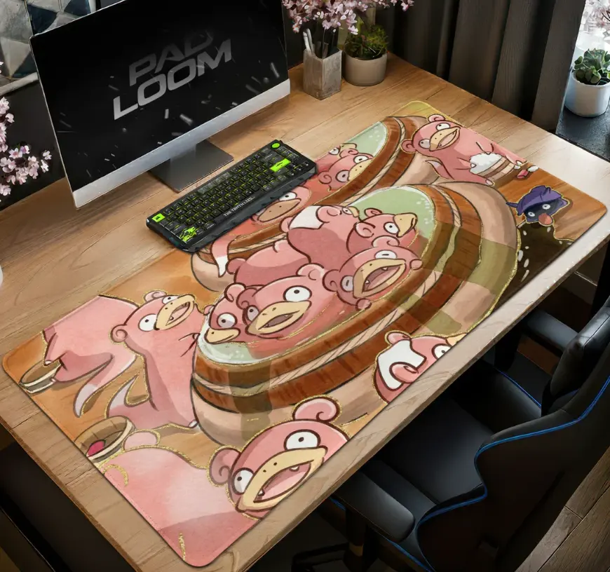 Slowpoke Hot Spring Mouse Pad - Desk Mat