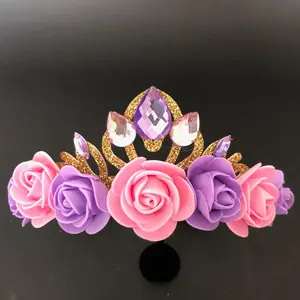 Rapunzel Crown Sets-Crown,Necklace,Bracelet,Earrings,Ring,Wand,Purple and Pink Crown,Rapunzel Elastic Headband,Tangles Crown,Birthday Crown,Princess Crown,Baby Crown,Rapunzel Costume,Rapunzel Outfit,Rapunzel Dress,Rapunzel Headpiece,Rapunzel Tiara,Kid