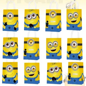 12/24pcs Gift Bags Cartoon Handle Bags Cute Storage Bags Party Small Gift Packaging Bags Suitable for Gifts/daily Storage Gift Wrapping Supplies