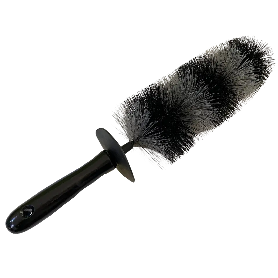 Tuff Industries Skunk Tail Wheel Brush - Premium scub bristles, Durable bumper handle, Ideal for Cleaning and Maintenance