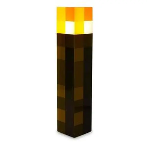 Upgraded Plastic Pixel Brownstone Wall Torch - USB Pluggable Night Lamp, Hand Held or Wall Mount Indoor Lighting Fixture