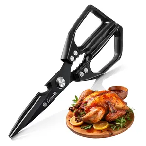 Sharp Kitchen Scissors for Chicken, Fish, Bones, Vegetables with Built-in Bottle Opener