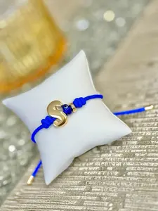 Bracelet Blue Initial Eye Knot