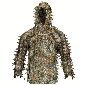 [1 Set Tactical Jumpsuit] 1 Set Lightweight Breathable Camouflage Chest-Opening Tactical Jumpsuit |     Outdoor Hunting Cloak-Style Camo Game Outfit
