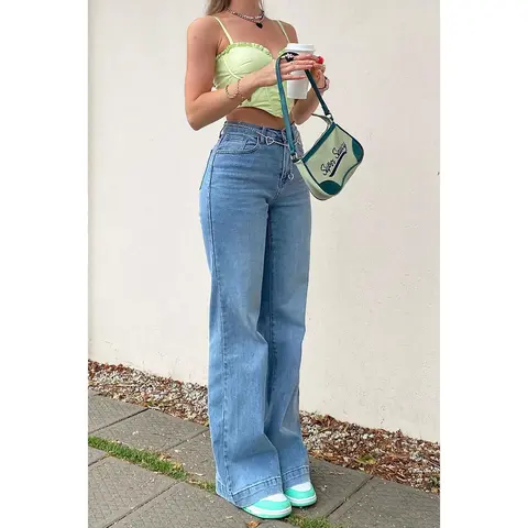 Bridge The Distance Wide Leg Jeans - Medium Blue Wash