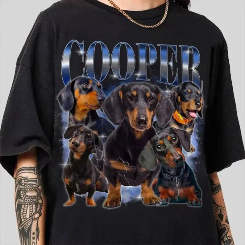 Custom Retro Dog Bootleg Shirt, Dog Bootleg Retro 90's Tee, Custom Pet Photo, Custom Pet Portrait, Dog Owner Gift, Pet Lovers Gift, Top Streetwear outdoorfun