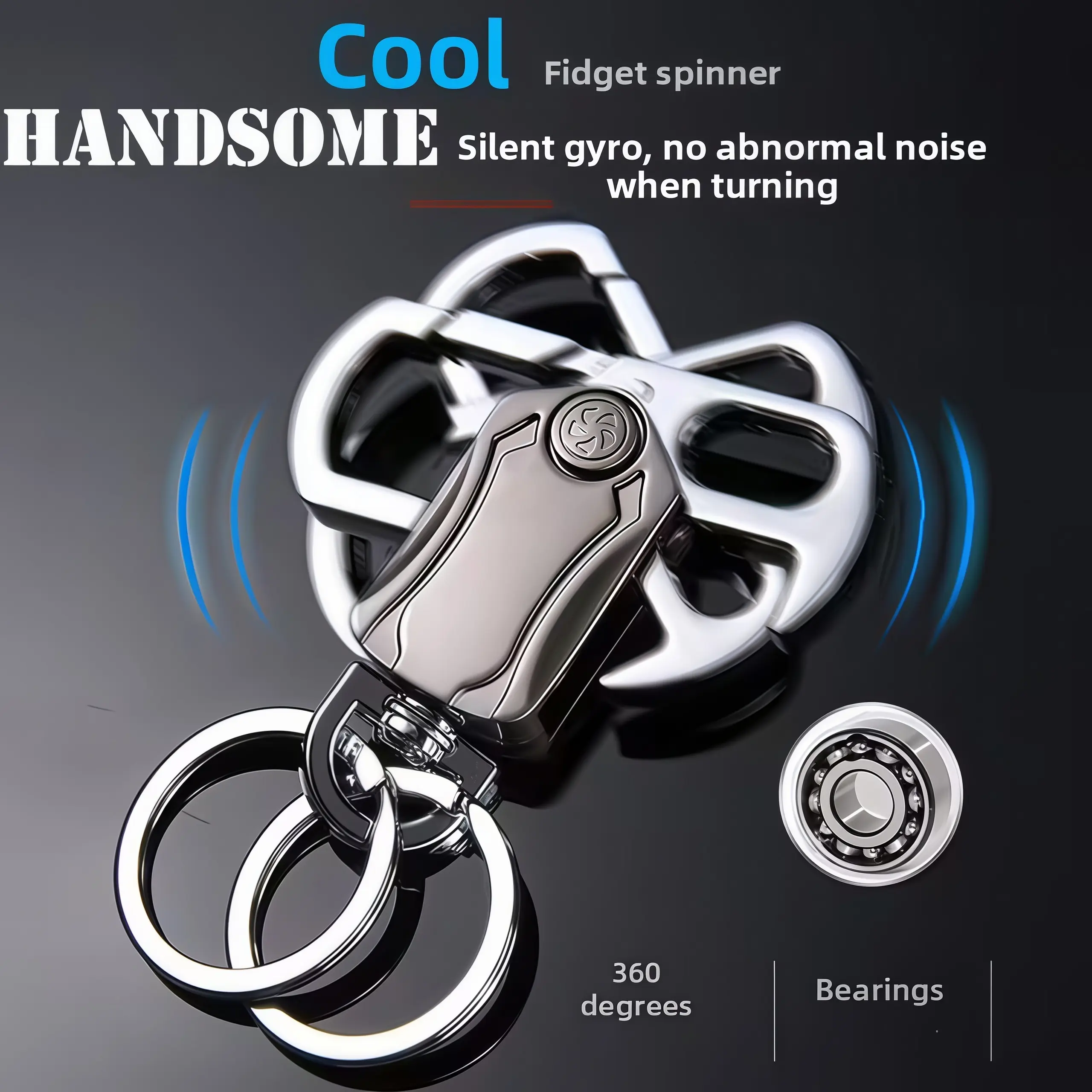 Multi-Function EDC Keychain with Fidget Spinner, Bottle Opener & Phone Stand