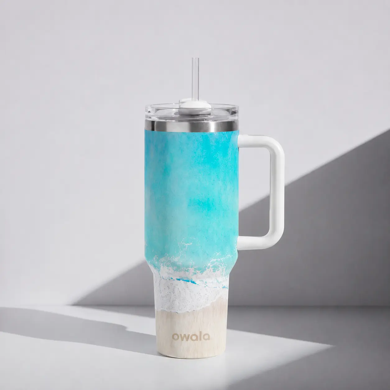 OWALA High Tide Mega Mug 40oz - Vacuum Insulated Travel Mug with Straw Lid, Leakproof & Durable