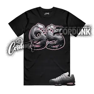 AM 95 Pink Foam OG Big Bubble White Black Silver T Shirt Match 95SNKR