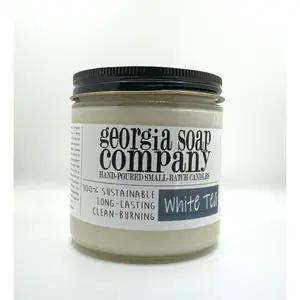 White Tea Soy Wax Candle: 100% Sustainable, Long Lasting, Clean Burning