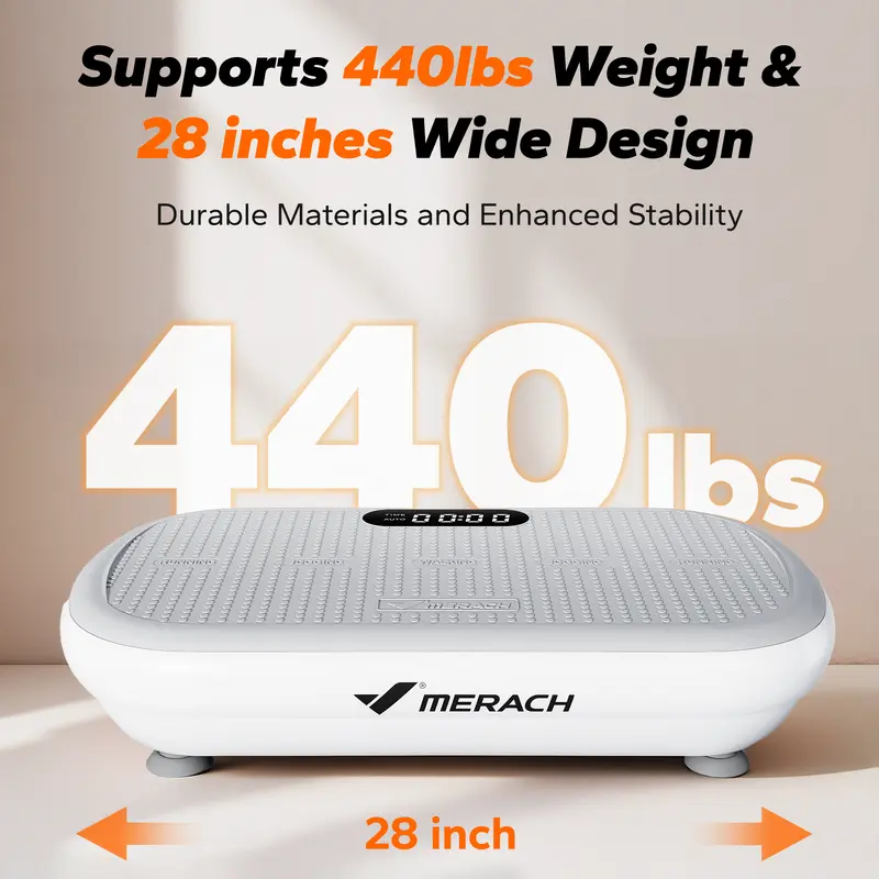 MERACH 440lbs Weight Capacity High Power Vibration Plate Bluetooth Remote Control Vibration Machine 4 Workout Modes Exercise Machine | Black Friday Sale TikTok Shop