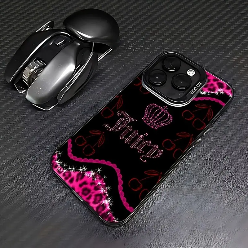 Creative Aesthetic Crown Cherry Leopard Print Silver Color