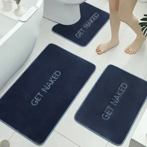 3-Piece Soft Memory Foam Bathroom Mat Set, Non-Slip Absorbent Foot Massage Rug, Rubber Backed Thickened Floor Mats for Bath Kitchen Laundry Room, Bathroom Accessory
