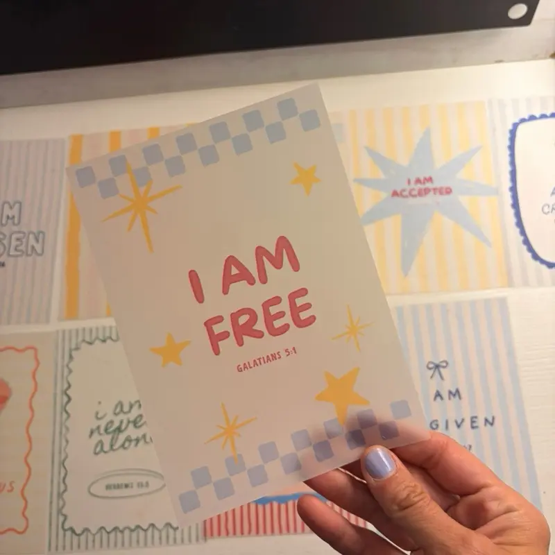 I Am Affirmation Cards Vellum | Set of 10 Bible Identity Tip-Ins | Scripture-Based Affirmations | Bible Journaling Inserts | Christian