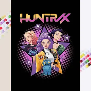 1 set of DIY diamond painting kit, 5D diamond art kit, DIY decoration in sci-fi style, purple star shape, blue animals. Mosaic, diamond art, DIY art home decoration.