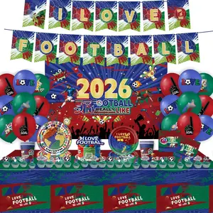 158pcs Soccer Party Decorations Complete Kit - Bold, Eye-Catching Home & Festive Supplies for Game Day Watch Parties, Birthday Gatherings