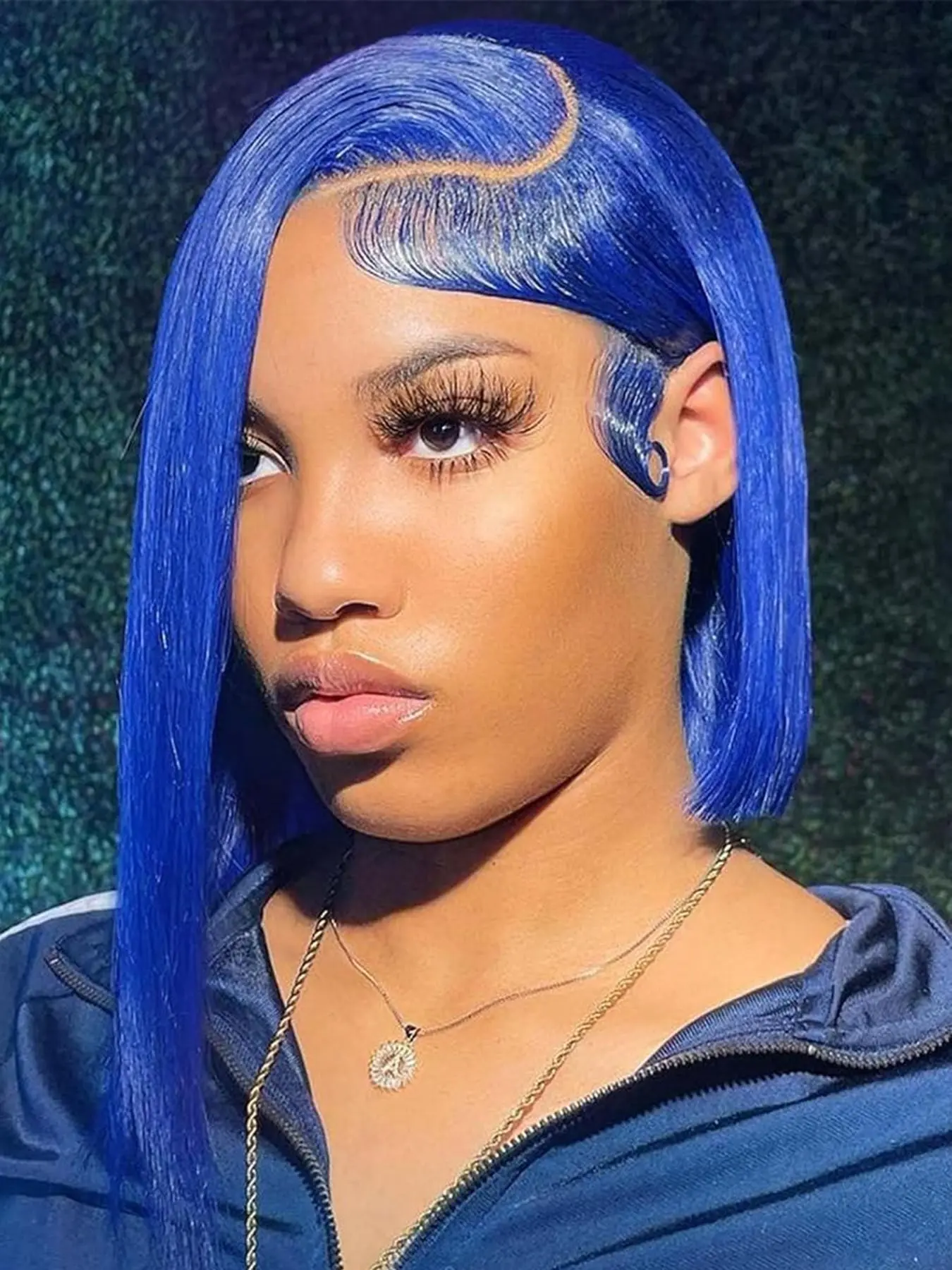 Bob Style Straight blue yellow  red color Short Hair Wig Daily Party Cosplay Holidays Use Wig 13X4  Lace Elegant Straight Human Hair Wig for Women Straight Wigs
