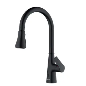 Kadoma Matte Black Touchless Kitchen Faucet – Sensor Activated, High Arc, Dual Spray, Pull-Down 1.8 GPM, Lead-Free Brass, Single Hole Install