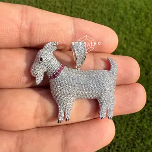 Goat 925 Silver Iced Out CZ Pendant