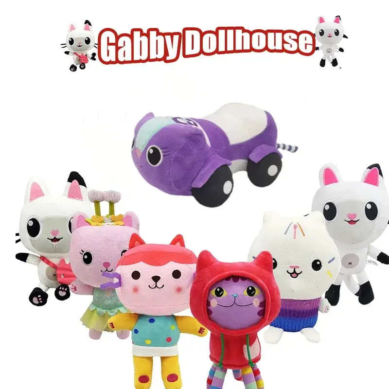 2025 Hot Gabby's Dollhouse Mercat Smiling Cat Plush Toy Collectible - Cute Cartoon Style, Soft Plush, Huggable Size Animal Shaped Stuffed Toy Character, Toddler Gifts, Girl Birthday Presents