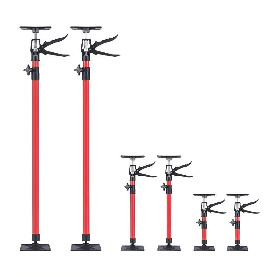 2pcs Adjustable Telescopic Multi-purpose Support Rods - Heavy-Duty Tools Steel Construction Max Load 160 Lbs Support Pole For Cabinet Jacks, Wardrobes, Anti-Slip Stabilizer With Third-Hand Support System For Drywall Lift