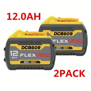 High-Quality 2 Pack 12.0Ah For DEWALT FLEXVOLT 20V 60V MAX Lithium-Ion Battery Portable Power Tools High-Quality 2 Pack 12.0Ah For DEWALT FLEXVOLT 20V 60V MAX Lithium-Ion Battery Portable Power Tools