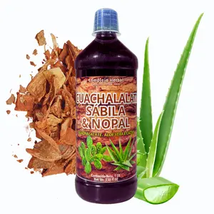 New Tonico Viral - Cuachalalate + Sabila (Aloe) + Nopal Cactus - Juice Tonic- Jugo Tonico Premium Para Digestion -   de 1 litro (33.3Fl Oz) Herbal Fitness