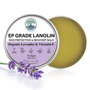 Lanolin Balm with Soothing Lavender & Vitamin E - Moisturizing, Gentle Barrier Repair for Itchy, Dry Cracked Skin