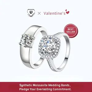 [Valentine‘s Day] 【#01】(Princess) Classic Engagement Rings for Women Halo Ring Promise Rings for her 925 Sterling Silver for Women 1-3ct D Color VVS1 Clarity Synthetic Moissanite