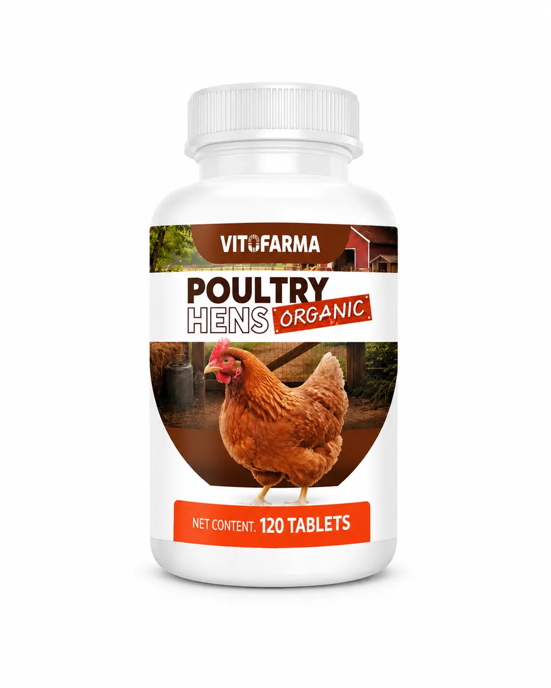 Vitofarma Garlic Clove Poultry Tablets - Digestive Support for Hens, Roosters - 120 Count Daily Use Bird