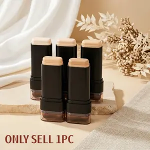 2-in-1 Foundation Stick with Built-in Brush, Full Coverage Concealer for Acne, Dark Spots & Redness, Lightweight Natural Matte Finish for All Skin Types, 1PC Makeup Blend Compact Cosmetic