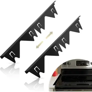 Stainless Steel Stove Gap Covers 2 Pack Adjustable Oven Side Filler Heat Resistant Easy Clean for Countertop Electric Stove 13.8 to 27.5 Inches Width 0.79 Inches Kitchen Utensils Set