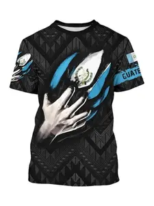 Guatemala Flag T-Shirt, 3D Animal Print Short Sleeve Casual Top, Unisex Vintage Style, Quick-Dry Sports Athletic T Shirt, Perfect Gift