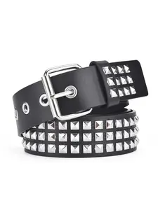 Punk Style Studded Decor PU Leather Belt, Fashion Belt for Party, Daily Clothing Decor, Trendy All-match & Exquisite Belt for Birthday Gift