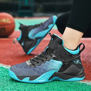 Men Mid-Top Flywire Basketball Shoes Ultra Light Breathable Shockproof Non Slip Daily Casual Sneakers
