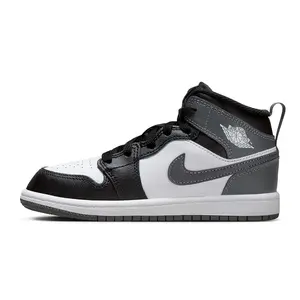 Little Kid's Jordan 1 Mid Black/Iron Grey-White (DQ8424 001)