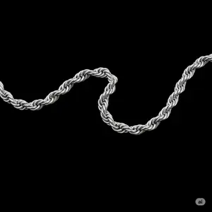 Rope Chain Necklace in White Gold - 3mm in Width