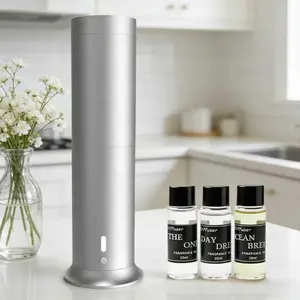 Hotel Scent Diffuser for Large Room 1000 SqFt Coverage Waterless Cold Mist 24H Per Rechargeable Battery Smart Remote Control Recycled Aluminum - Set Fragrance Oil Aroma Scented