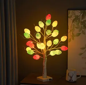 Easter Decorations 22 inch Pre-lit White Birch Tree with 24pcs Easter Egg Ornaments, 24 Led Lights Battery Operated Table Centerpiece for Party Birthday Home Spring Decoration Indoor Use Sold by Buchixc Free returns